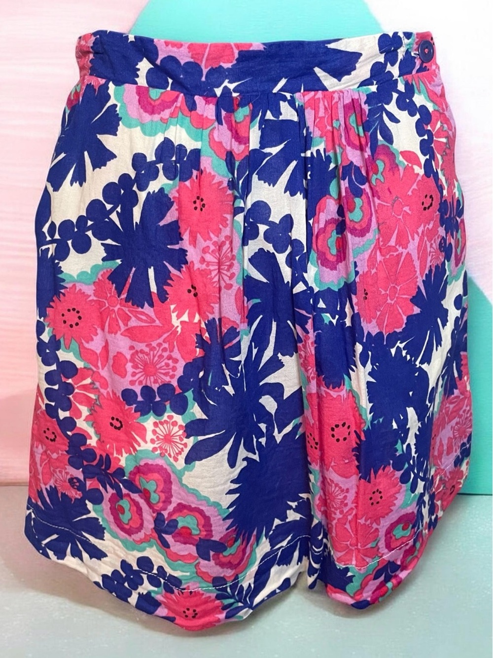 Lilly Pulitzer Floral Skirt in Navy, Pink & White
